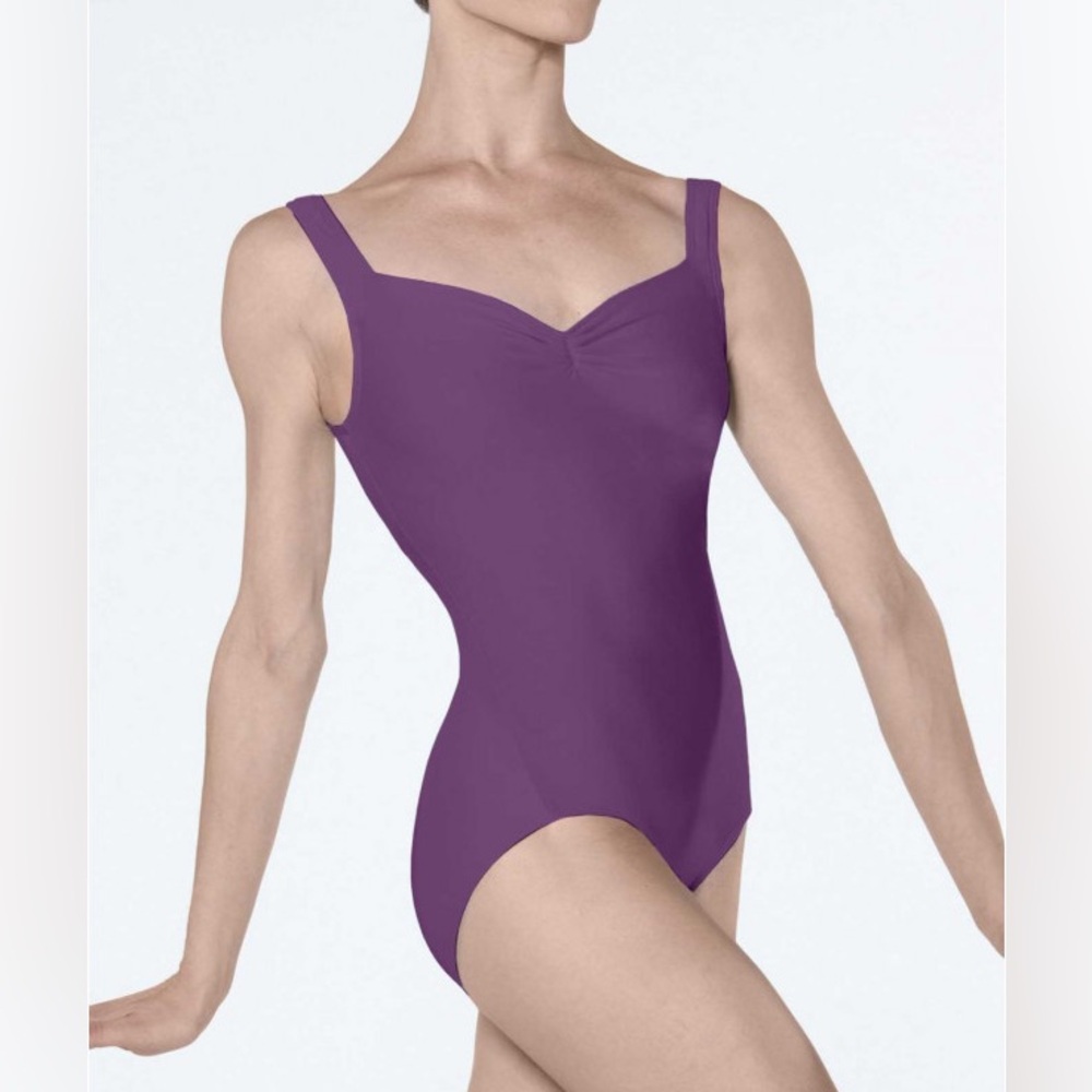 PURPLE Wear Moi XS sweetheart neckline ballet leotard “Faustine”